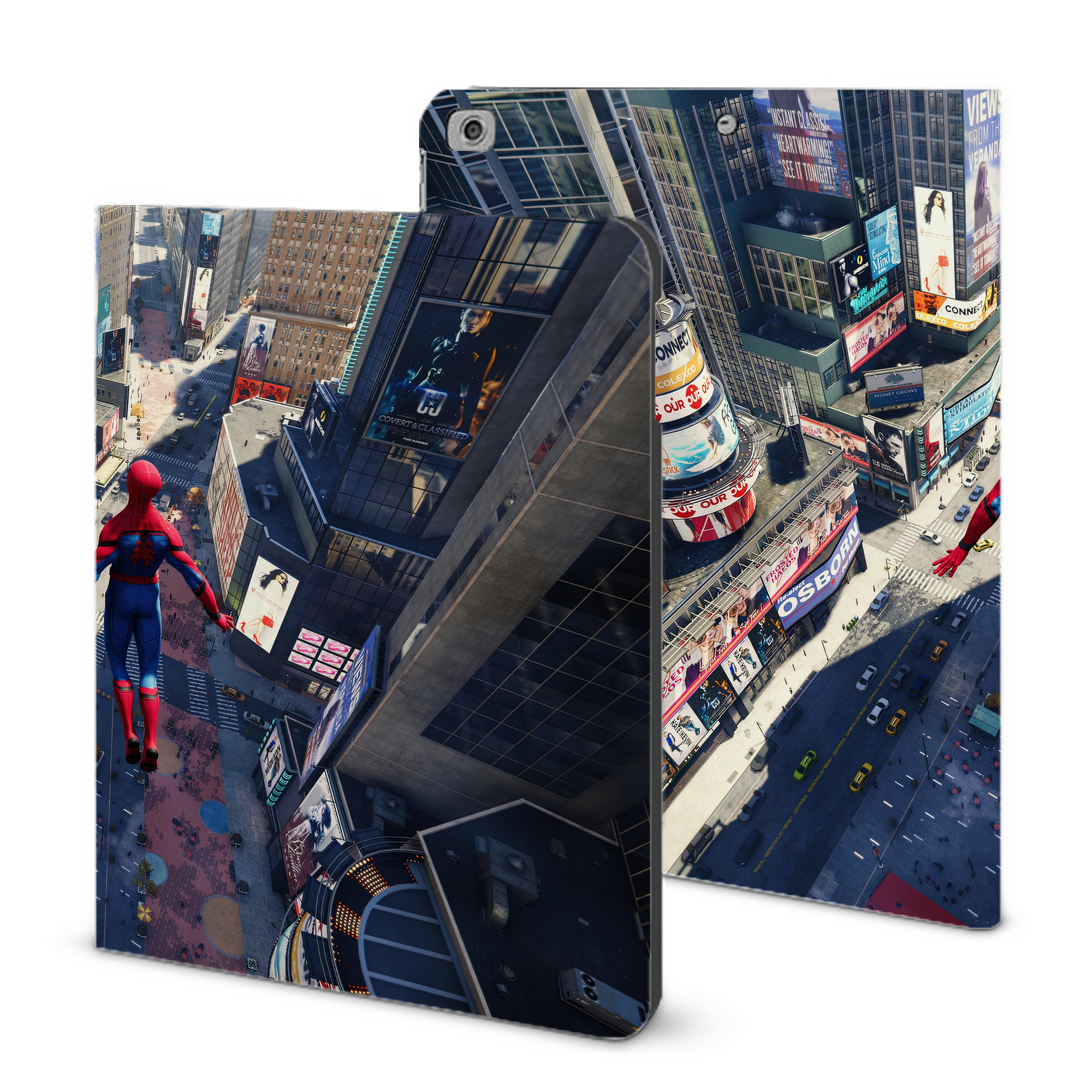 （画像用） Spider Man スパイダーマン IPad ケース ブック型 PUレザー TPU 耐衝撃 軽量 薄型 ペン収納なし 全面保護 IPad 各モデル対応